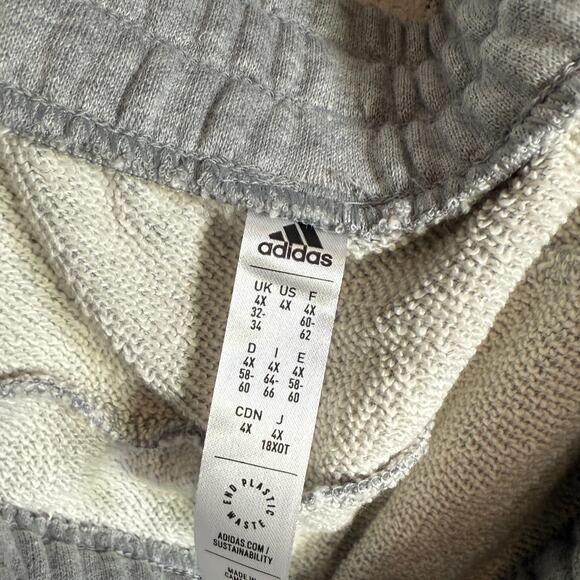 Adidas Plus Size Linear Logo French Terry Shorts -Grey/Black 4X - Picture 4 of 6